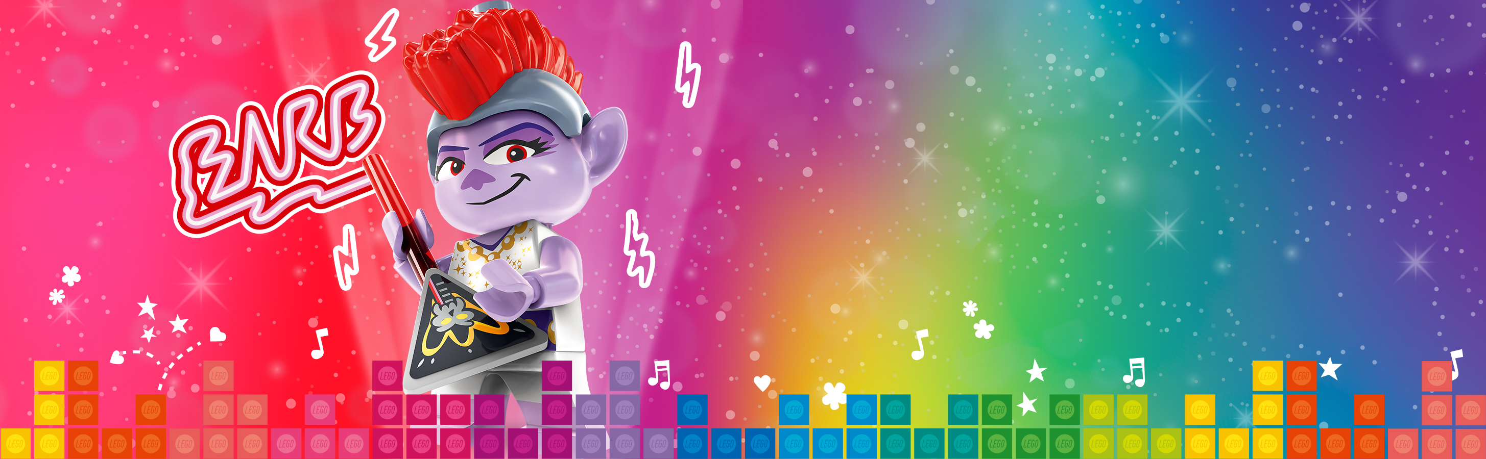 Součástí jsou 3 LEGO® minifigurky trollů