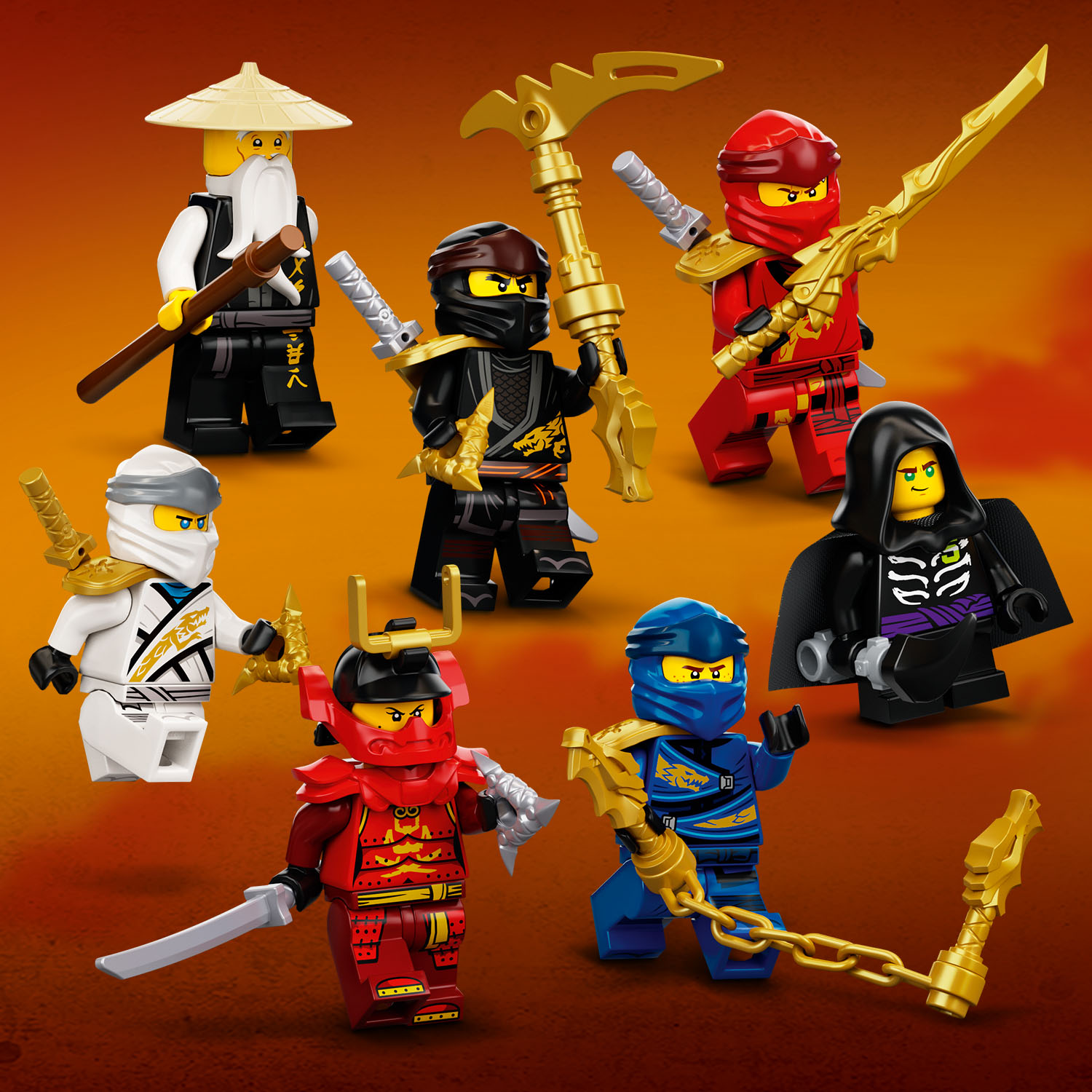 Součástí sady je 7 minifigurek LEGO® NINJAGO®